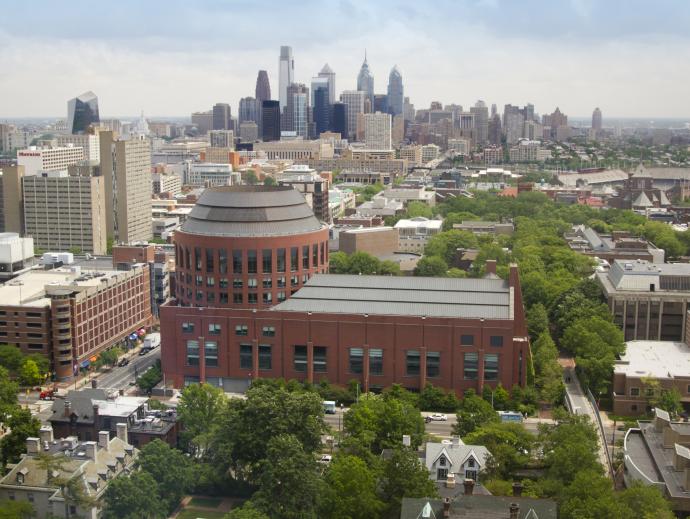 An aerial view of Huntsman building