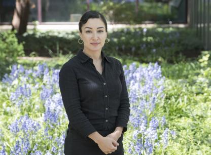 woman in garden background