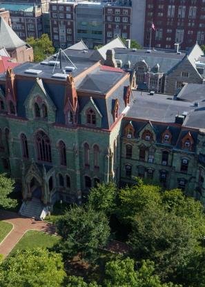 College hall from above